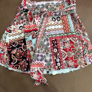 Alice + Olivia Multicolor Patchwork A-Line Skirt